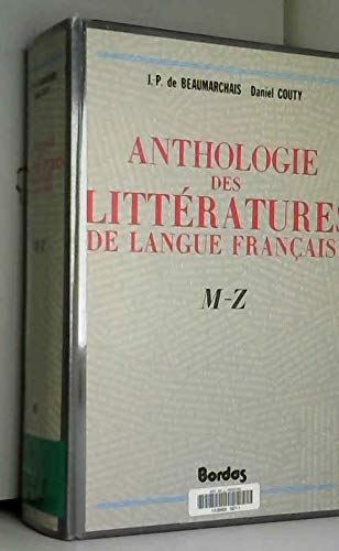 Anthologie des littératures de langue française