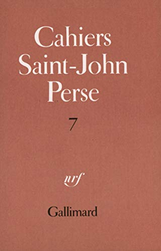 Cahiers Saint John Perse tome 7