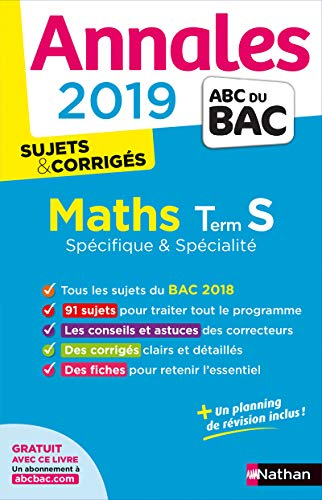 Annales Bac 2019 Maths Term S Spécifique & Spécialité