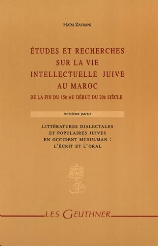 Etudes et recherches sur la vie intellectuelle juive au Maroc