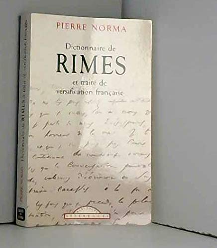 Dictionnaire de rimes et traité de versification française