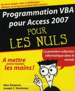 Programmation VBA pour Access 2007 pour les nuls