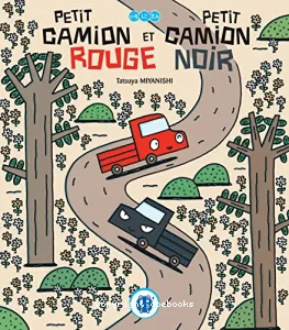 Petit camion rouge et petit camion noir