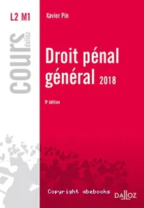 Droit pénal général 2018