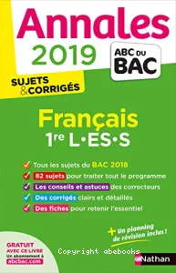 Annales Bac 2019 Français 1er L.ES.S