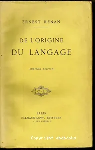 De l'origine du langage