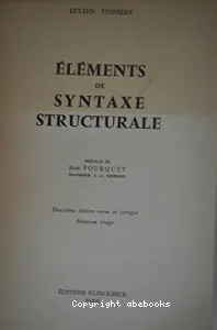 Eléments de syntaxe structurale