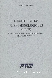 Recherches phénoménologiques