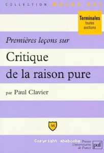 Premières leçons sur critique de la raison pure de Kant