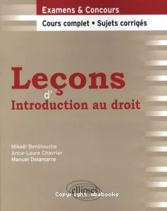 Leçons d'introduction au droit