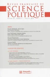 Revue française de science politique Volume 63 N° 1, Février 2013