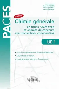 Chimie générale en fiches, QCM type et annales de concours avec corrections commentées