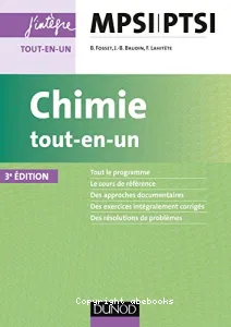 Chimie tout-en-un MPSI-PTSI