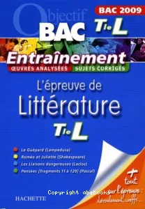 L'épreuve de littérature terminale L, 2009