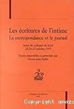 Les écritures de l'intime