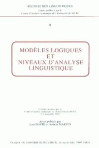 Modèles logiques et niveaux d'analyse linguistique