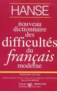 Nouveau dictionnaire des difficultés du français moderne