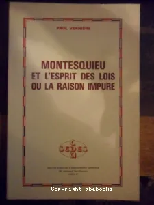 Montesquieu et l'esprit des lois ou la raison impure