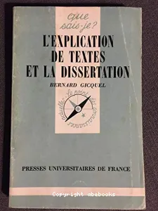 explication de textes et la dissertation (L')