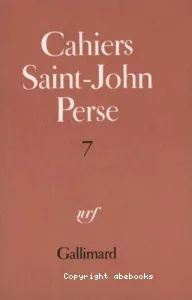 Cahiers Saint John Perse tome 7