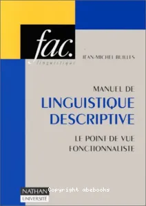 Manuel de linguistique descriptive