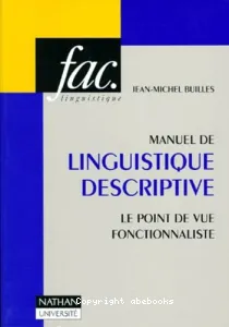 Manuel de linguistique descriptive