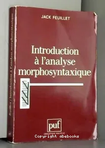 Introduction à l'analyse morphosyntaxique