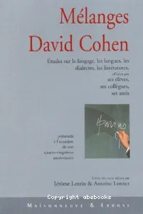 Mélanges David Cohen