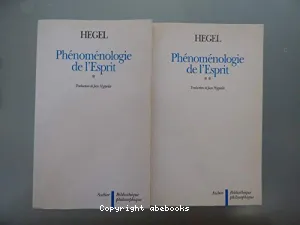 Phénoménologie de l'esprit, t. I