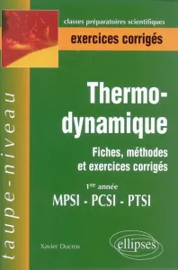Thermodynamique 1e année MPSI-PCSI-PTSI