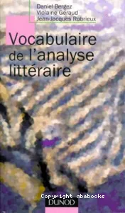 VOCABULAIRE DE L'ANALYSE LITTERAIRE