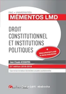 Droit constitutionnel et institutions politiques