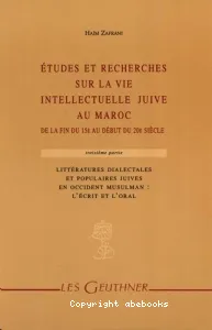 Etudes et recherches sur la vie intellectuelle juive au Maroc