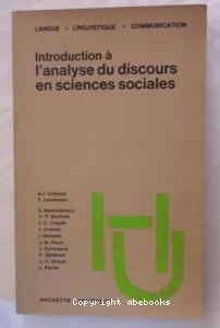 Introduction à l'analyse du discours en sciences sociales