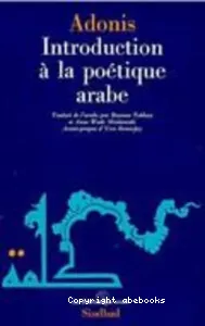 Introduction à la poétique arabe