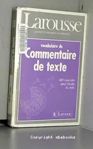 Vocabulaire du commentaire de texte