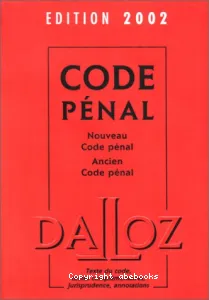 Code pénal 2002