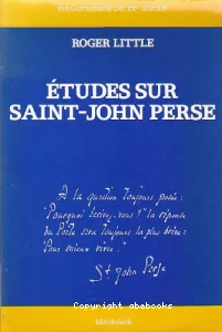 Etudes sur Saint-John Perse