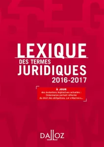 Lexique des termes juridiques 2016-2017