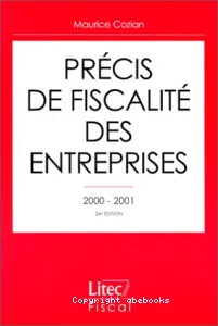 Précis de fiscalité des entreprises, 2000-2001